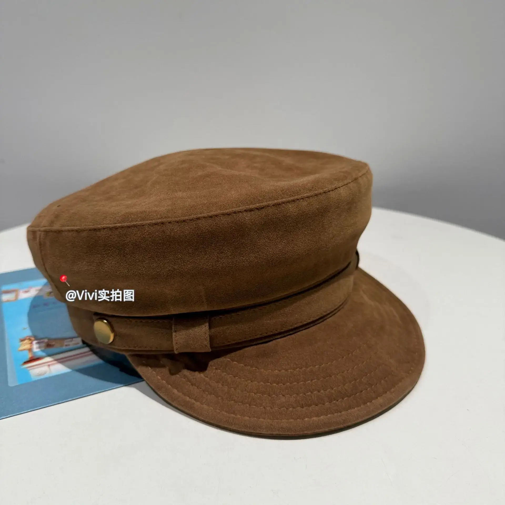 Brown Duckbill Cap for Women Winter Suede Korean Style — feature 5