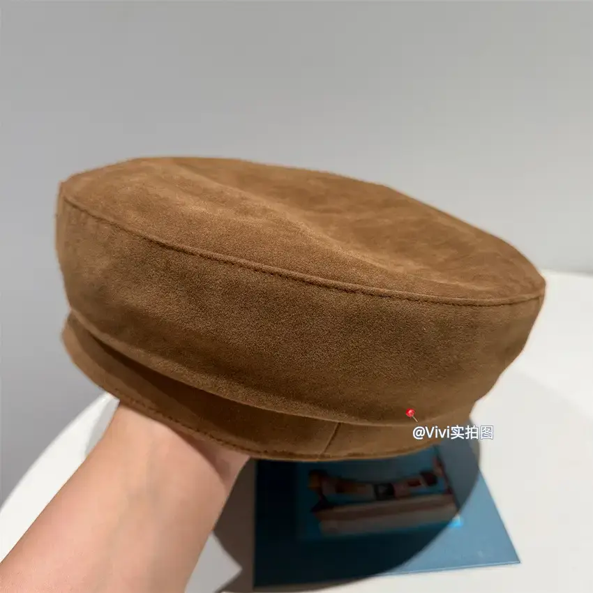 Brown Duckbill Cap for Women Winter Suede Korean Style — feature 6
