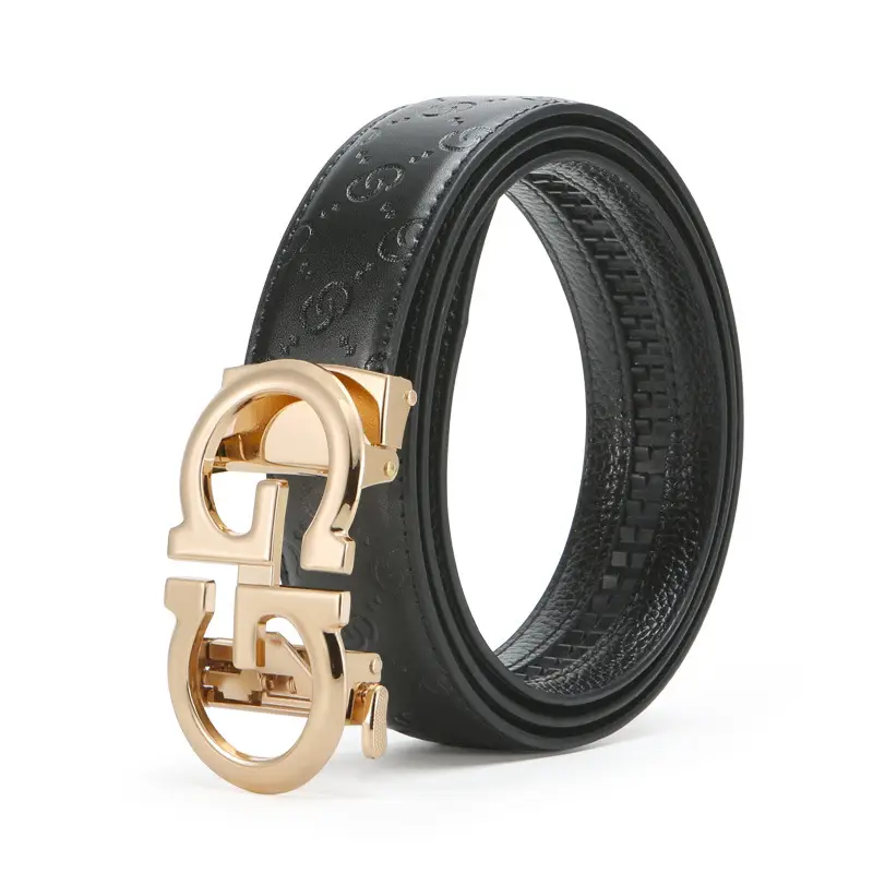 Men's High-End Genuine Leather Belt with Alloy Clasp - Image 3