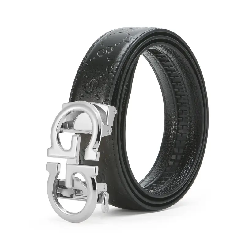 Men's High-End Genuine Leather Belt with Alloy Clasp - Image 2