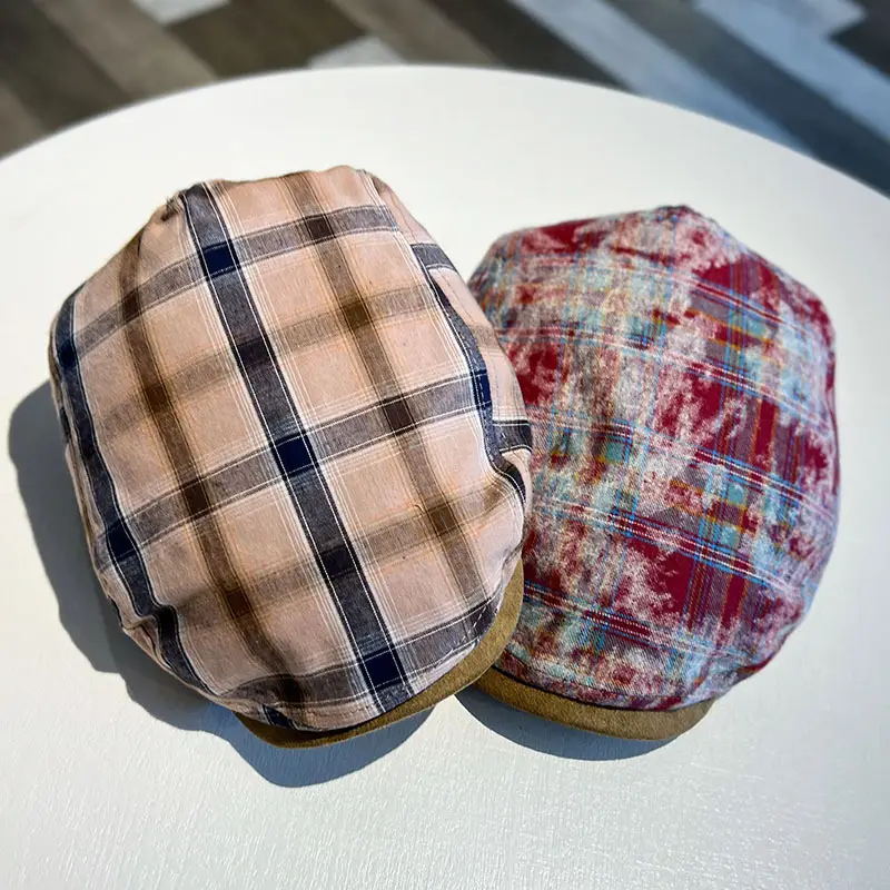 Japanese Y2K Tie-Dye Forward Cap Women's Retro Plaid Baseball Cap — feature 2