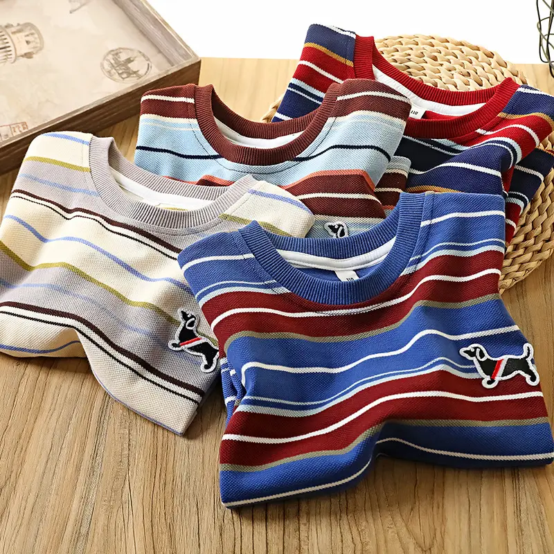 Boys Striped Cotton T-Shirts Medium Large 2026 - Image 7