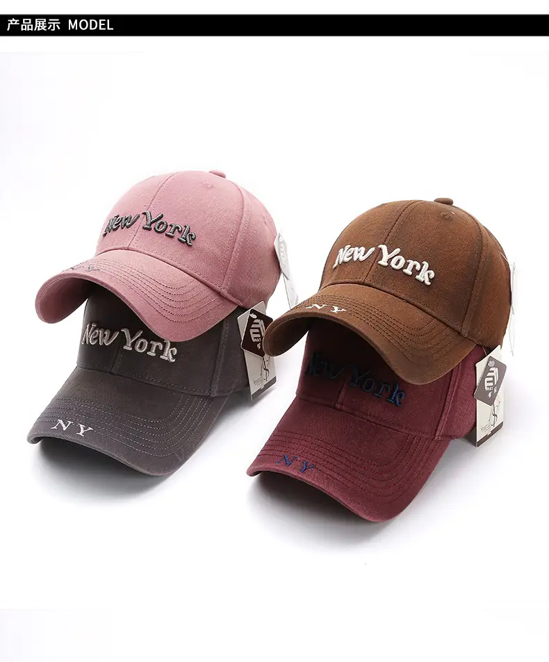 New York Embroidered Baseball Cap for Women Large Head — feature 15