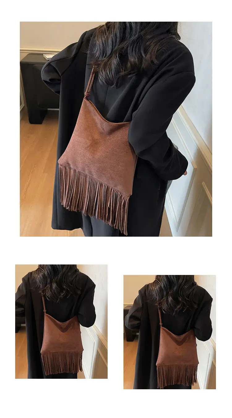 Women's Tassel Shoulder Bag Olive Green 2025 — feature 12