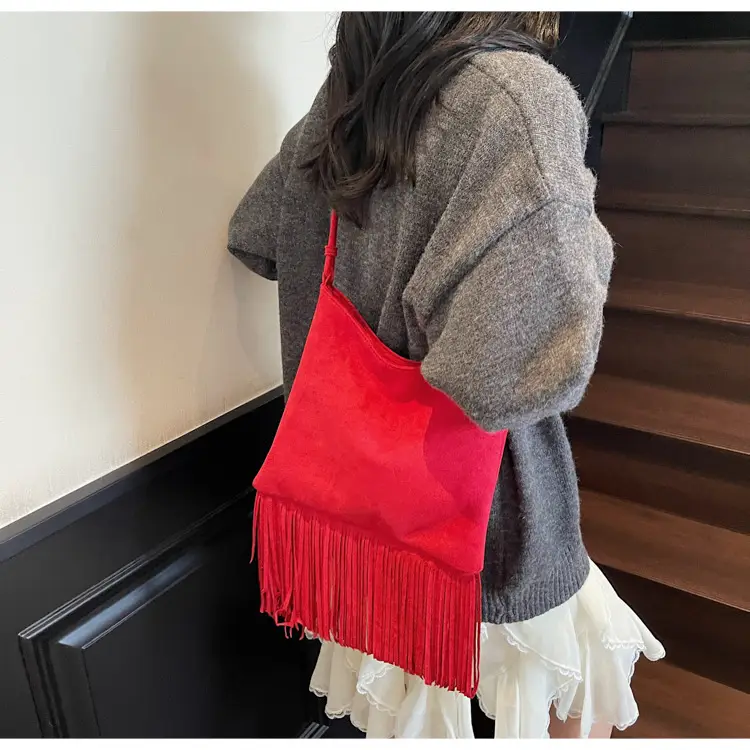 Women's Tassel Shoulder Bag Olive Green 2025 — feature 23