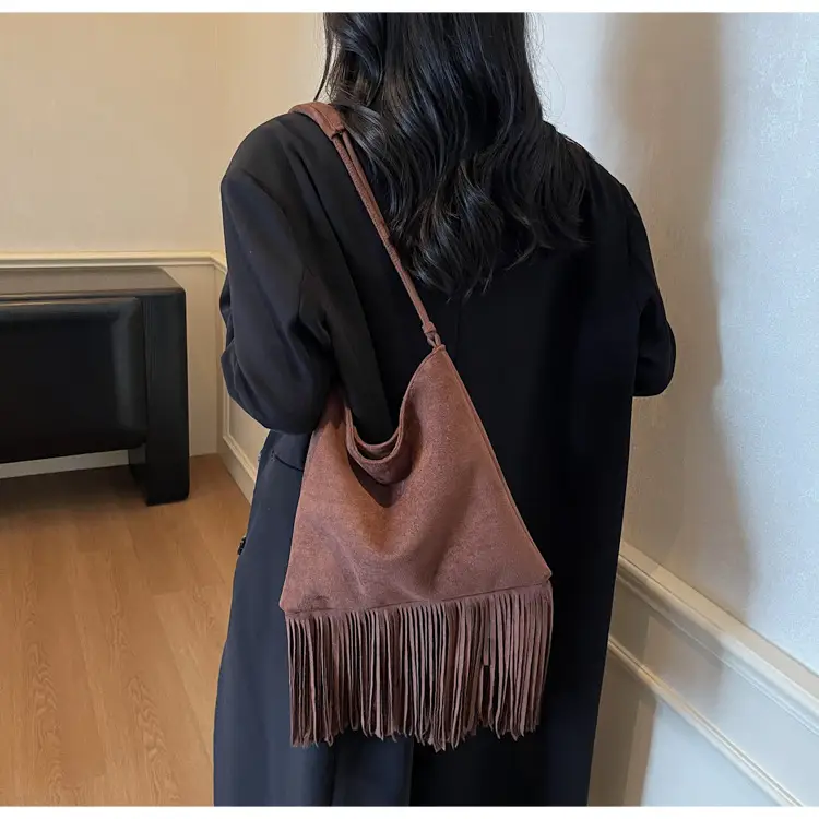 Women's Tassel Shoulder Bag Olive Green 2025 — feature 29