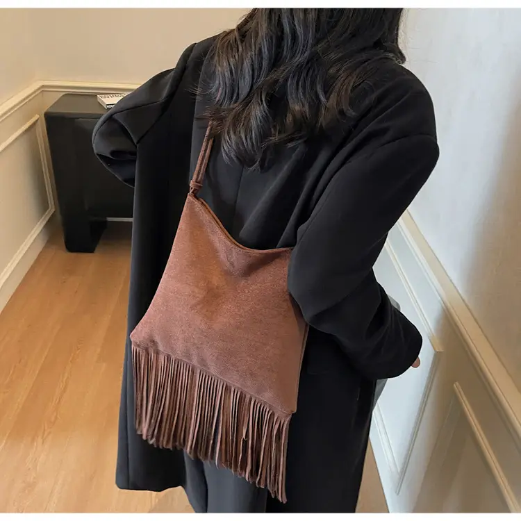 Women's Tassel Shoulder Bag Olive Green 2025 — feature 30