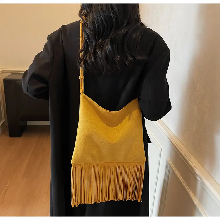 Women's Tassel Shoulder Bag Olive Green 2025 — feature 35