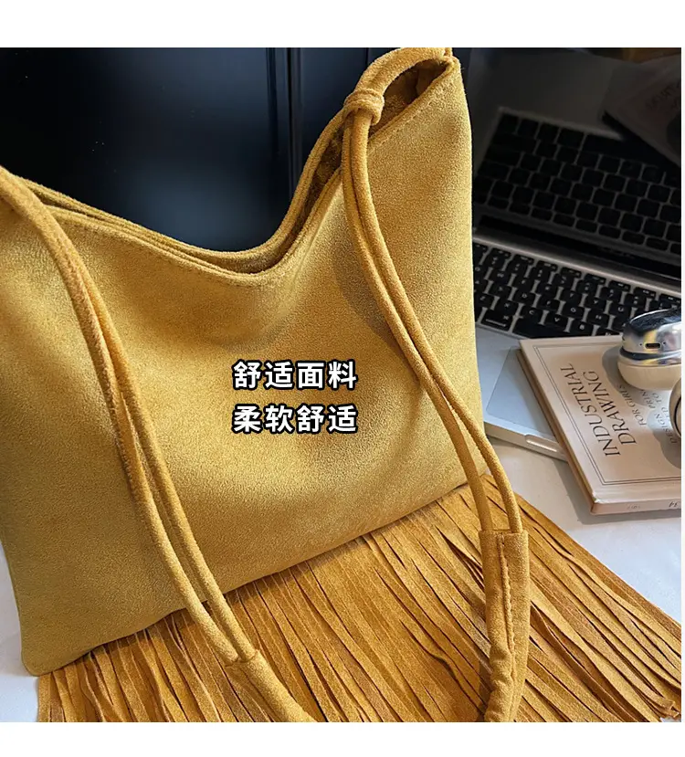 Women's Tassel Shoulder Bag Olive Green 2025 — feature 5