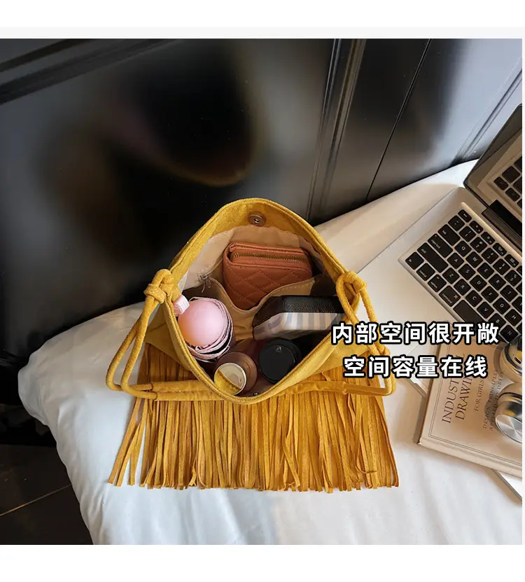 Women's Tassel Shoulder Bag Olive Green 2025 — feature 7