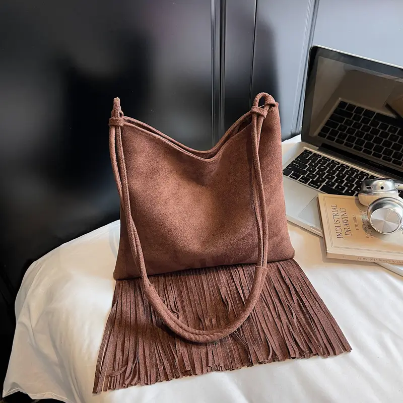 Women's Tassel Shoulder Bag Olive Green 2025 - Image 5