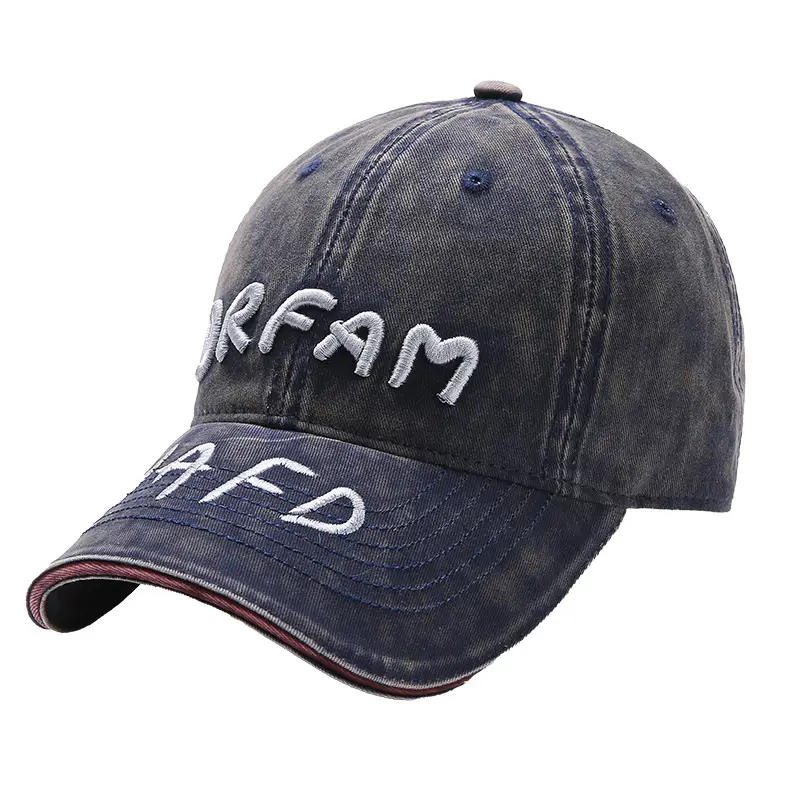 Women Washed Letter Cap Autumn Sunshade Duckbill Cap - Image 12