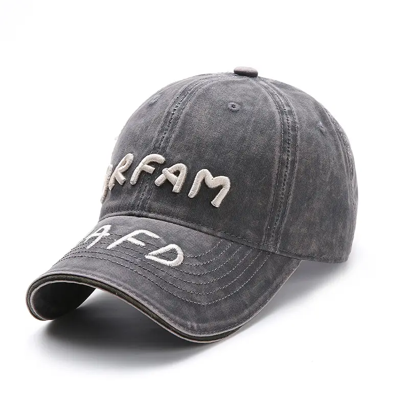 Women Washed Letter Cap Autumn Sunshade Duckbill Cap - Image 2