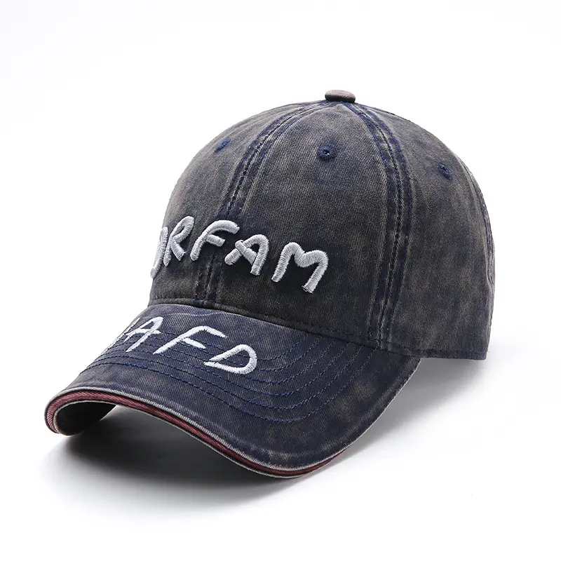 Women Washed Letter Cap Autumn Sunshade Duckbill Cap - Image 3