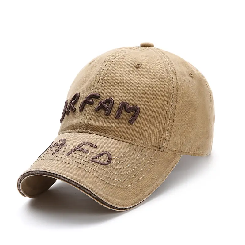 Women Washed Letter Cap Autumn Sunshade Duckbill Cap - Image 4