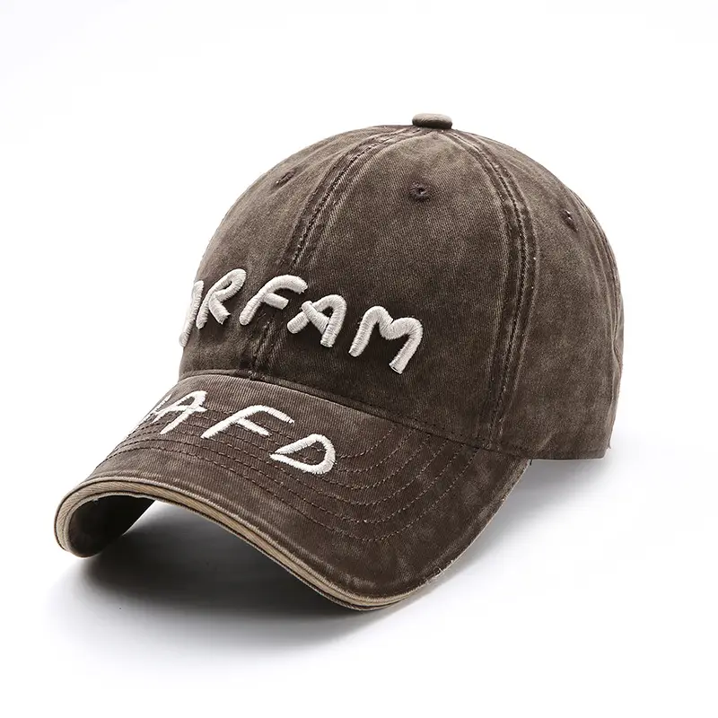 Women Washed Letter Cap Autumn Sunshade Duckbill Cap - Image 5