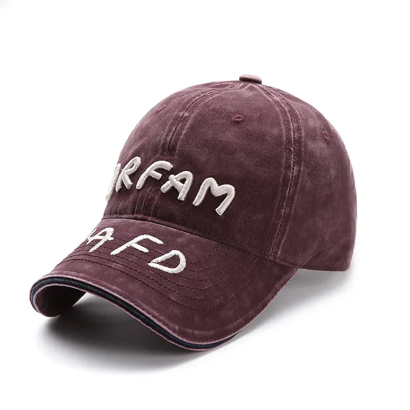 Women Washed Letter Cap Autumn Sunshade Duckbill Cap - Image 6