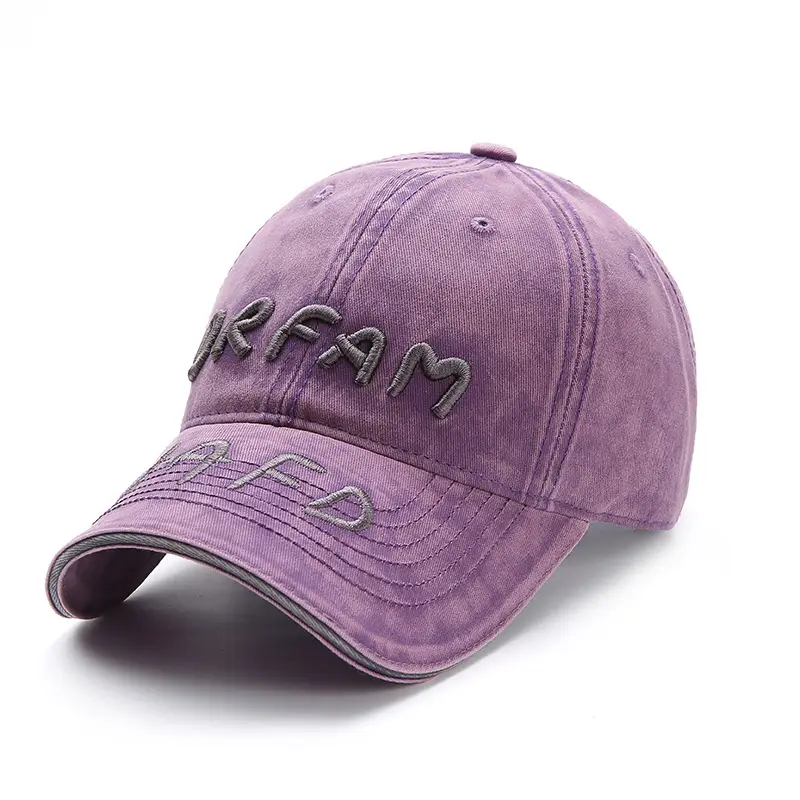 Women Washed Letter Cap Autumn Sunshade Duckbill Cap - Image 7