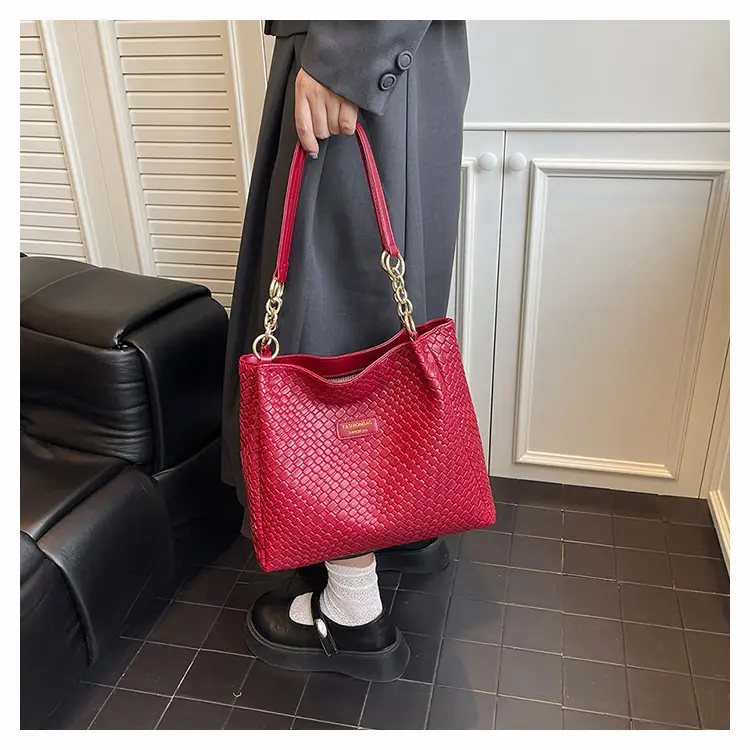 Green Woven Textured Shoulder Bag for Women — feature 12