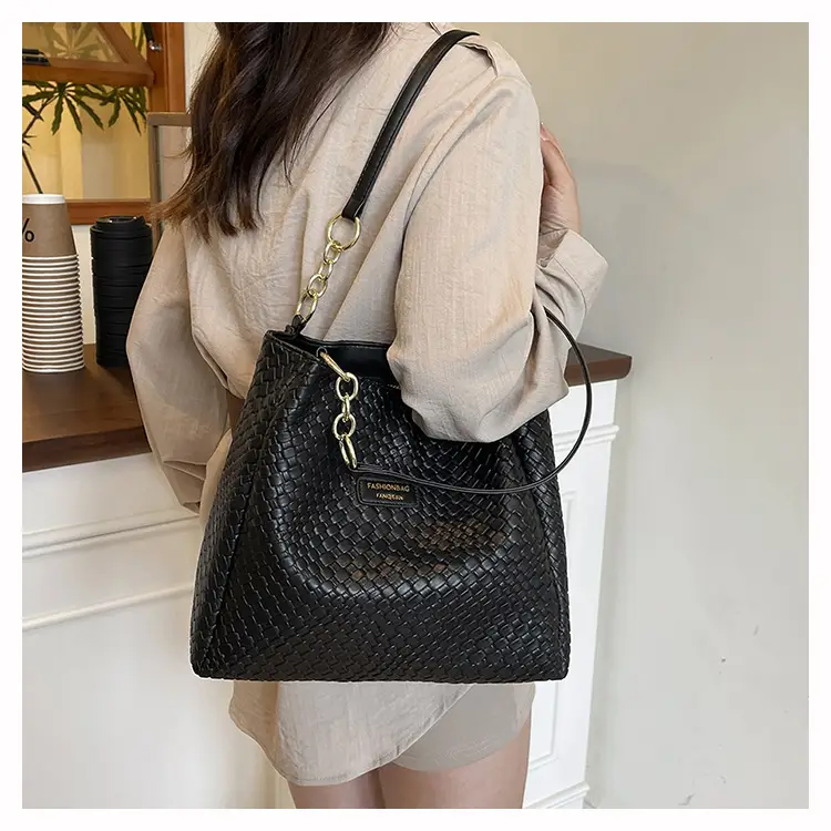 Green Woven Textured Shoulder Bag for Women — feature 32