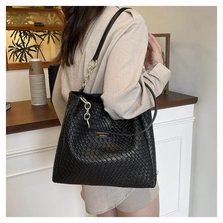Green Woven Textured Shoulder Bag for Women — feature 33