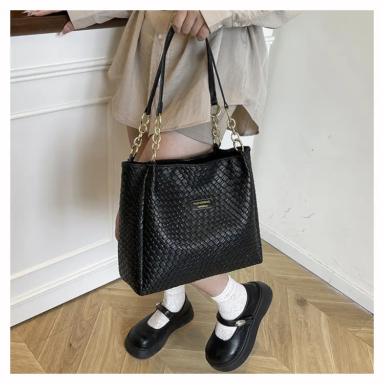 Green Woven Textured Shoulder Bag for Women — feature 35