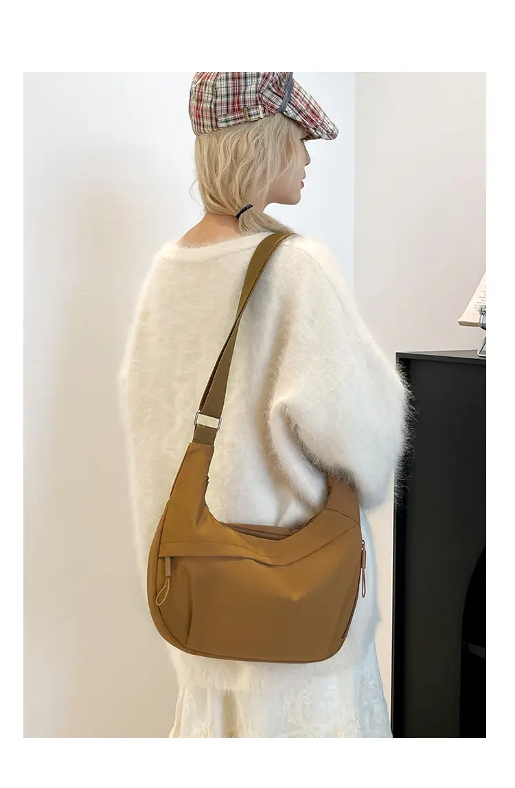 Brown Crossbody Bag Large Capacity Women Commuter Shoulder Bag — feature 17