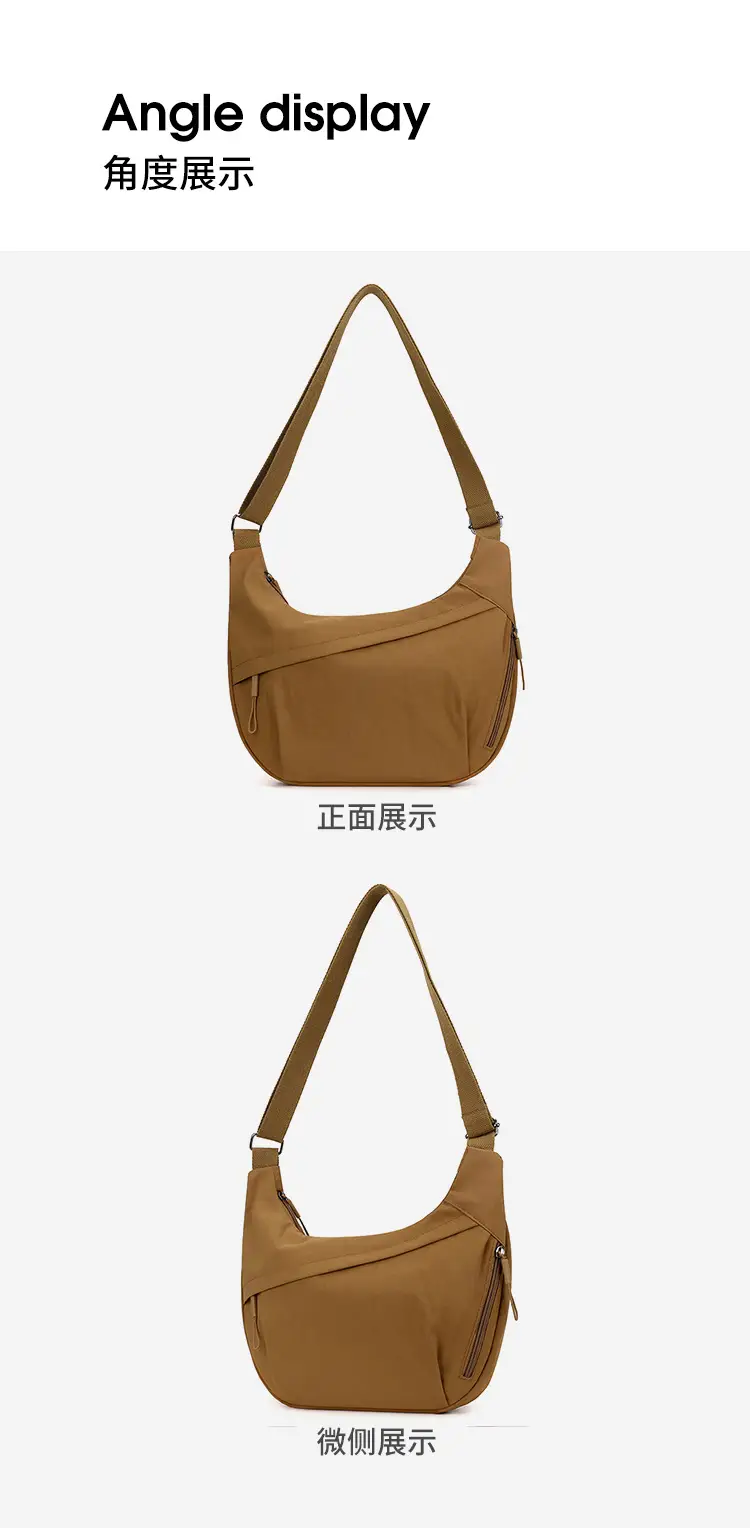 Brown Crossbody Bag Large Capacity Women Commuter Shoulder Bag — feature 19