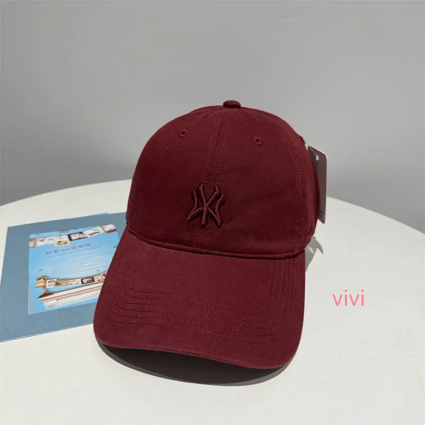Unisex Embroidered Baseball Cap Maroon Spring Autumn Sun Protection - Image 5