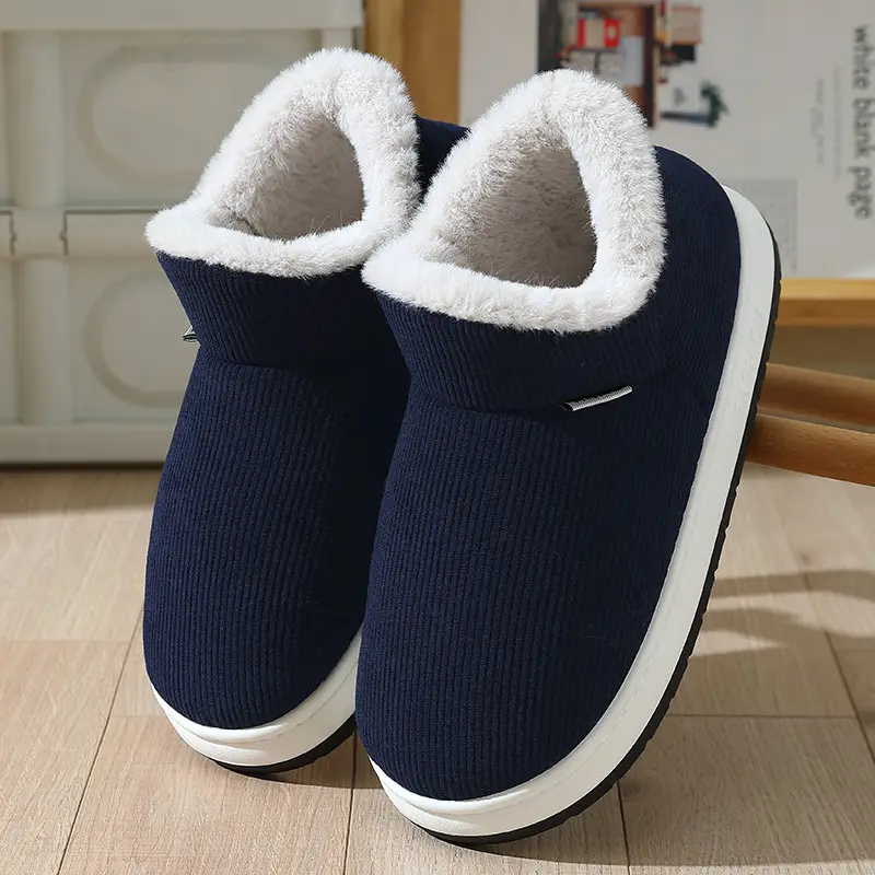 High-Top Cotton Slippers for Men in Winter New Style with Velvet and Thick Soles for Outer Wear Men's Wholesale - Image 10