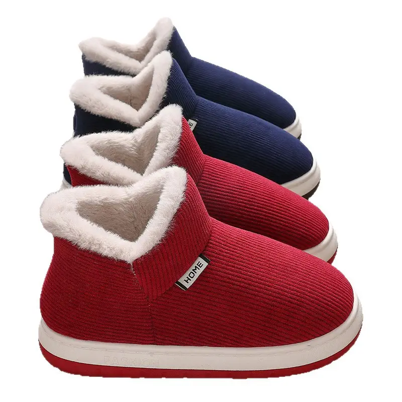 High-Top Cotton Slippers for Men in Winter New Style with Velvet and Thick Soles for Outer Wear Men's Wholesale - Image 12