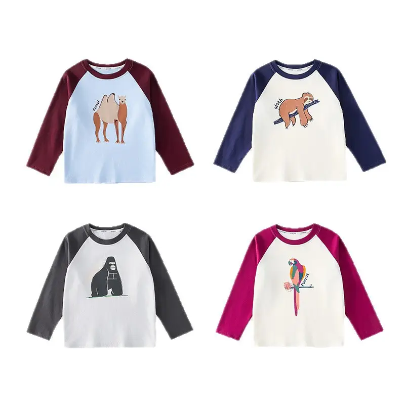 Cotton Long Sleeve T-Shirt for Boys Blue Bear Print - Image 9