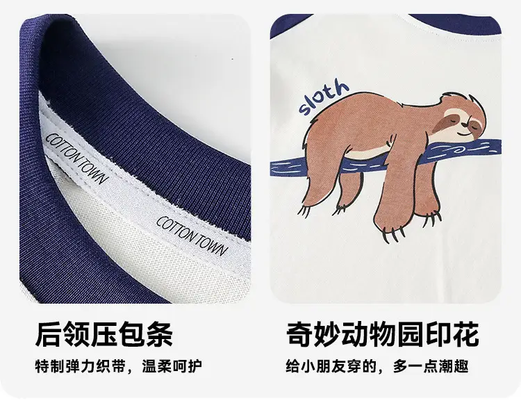Cotton Long Sleeve T-Shirt for Boys Blue Bear Print — feature 11