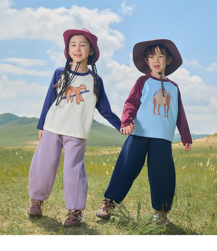 Cotton Long Sleeve T-Shirt for Boys Blue Bear Print — feature 17
