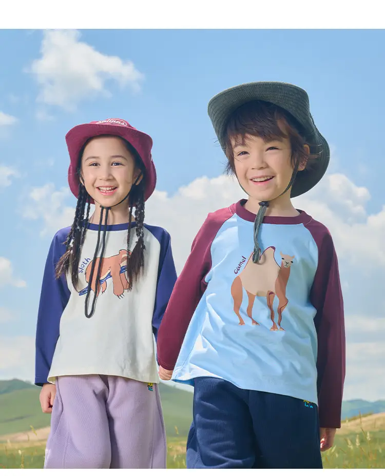 Cotton Long Sleeve T-Shirt for Boys Blue Bear Print — feature 19