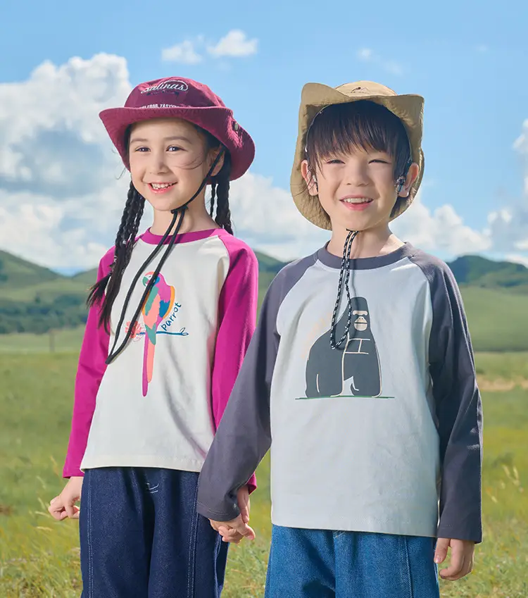 Cotton Long Sleeve T-Shirt for Boys Blue Bear Print — feature 21