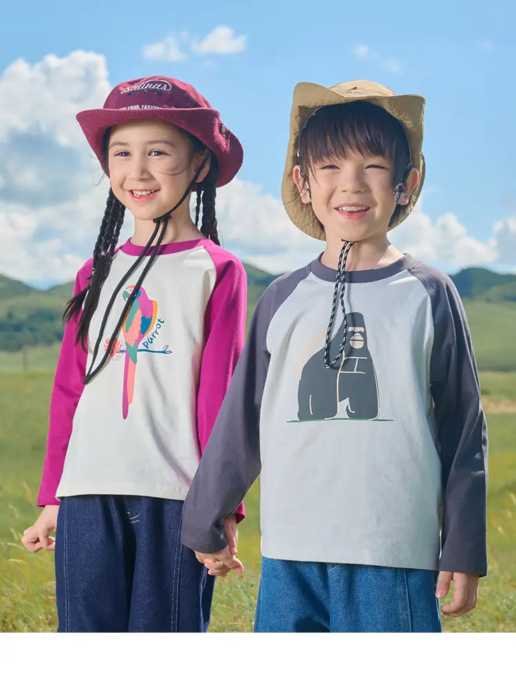 Cotton Long Sleeve T-Shirt for Boys Blue Bear Print — feature 24