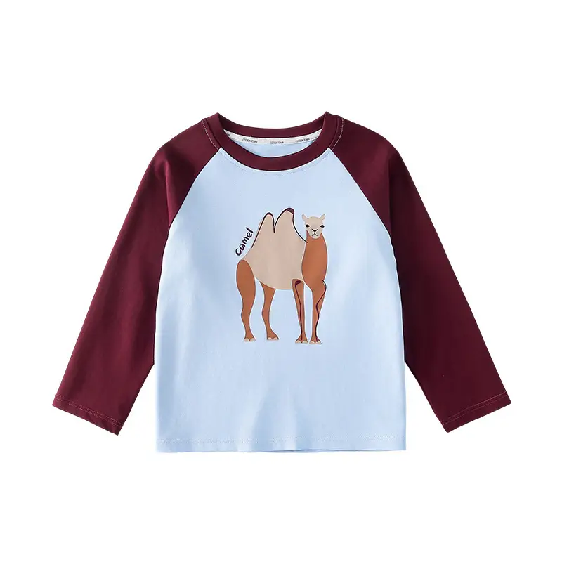 Cotton Long Sleeve T-Shirt for Boys Blue Bear Print - Image 3