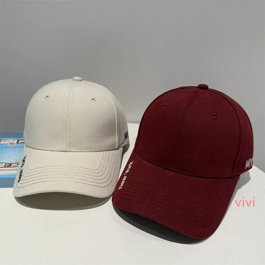 Women Hard-Top Baseball Cap Maroon Wide Brim Sun Protection - Image 8