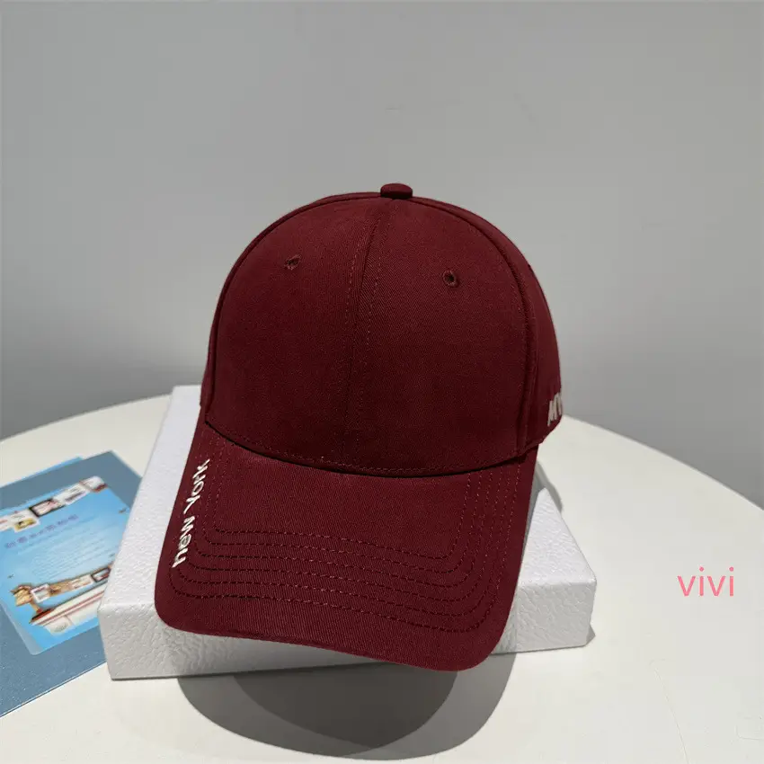 Women Hard-Top Baseball Cap Maroon Wide Brim Sun Protection - Image 3
