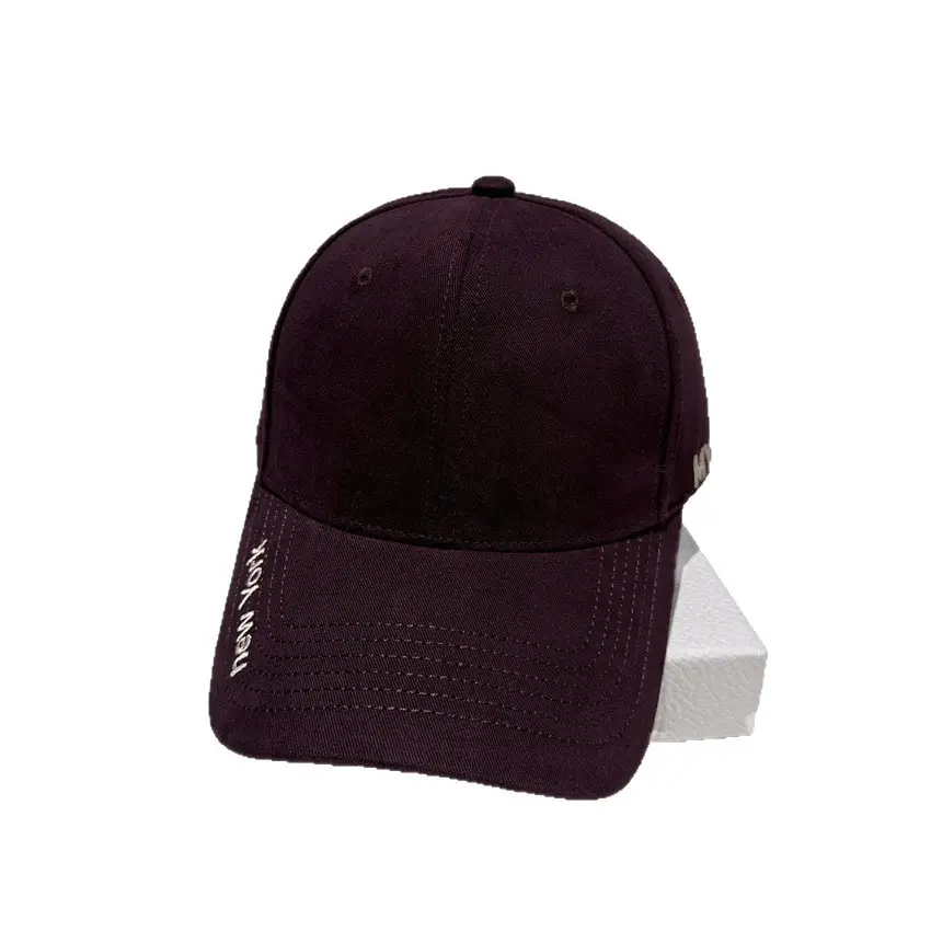 Women Hard-Top Baseball Cap Maroon Wide Brim Sun Protection - Image 11
