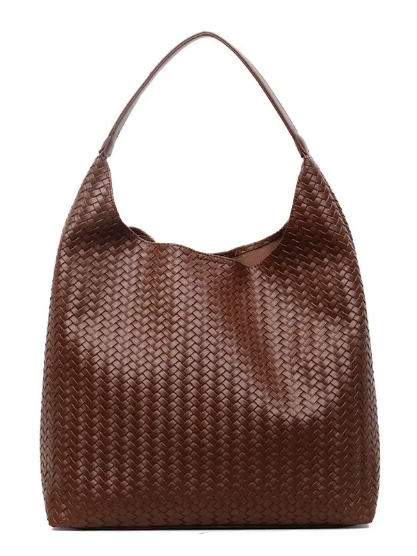 Autumn Winter Woven Tote Bag Korean Style Brown - Image 8