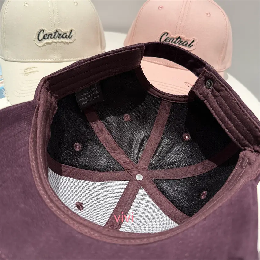 Black Central Embroidered Baseball Cap for Women — feature 2