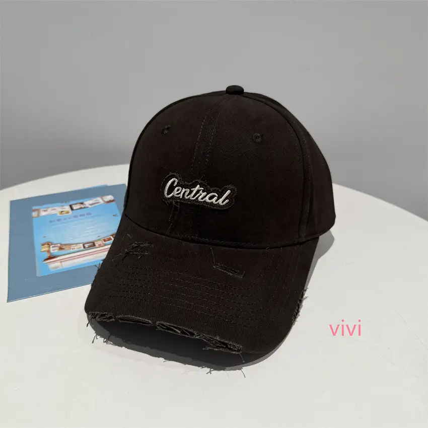 Black Central Embroidered Baseball Cap for Women - Image 6