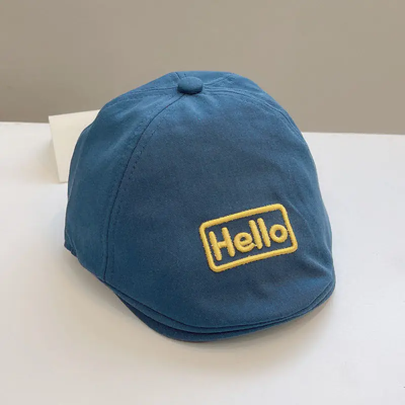 Baby Beret Hats for Kids, Colorful British Peaked Cap Hello Summer Forward Hat - Image 2