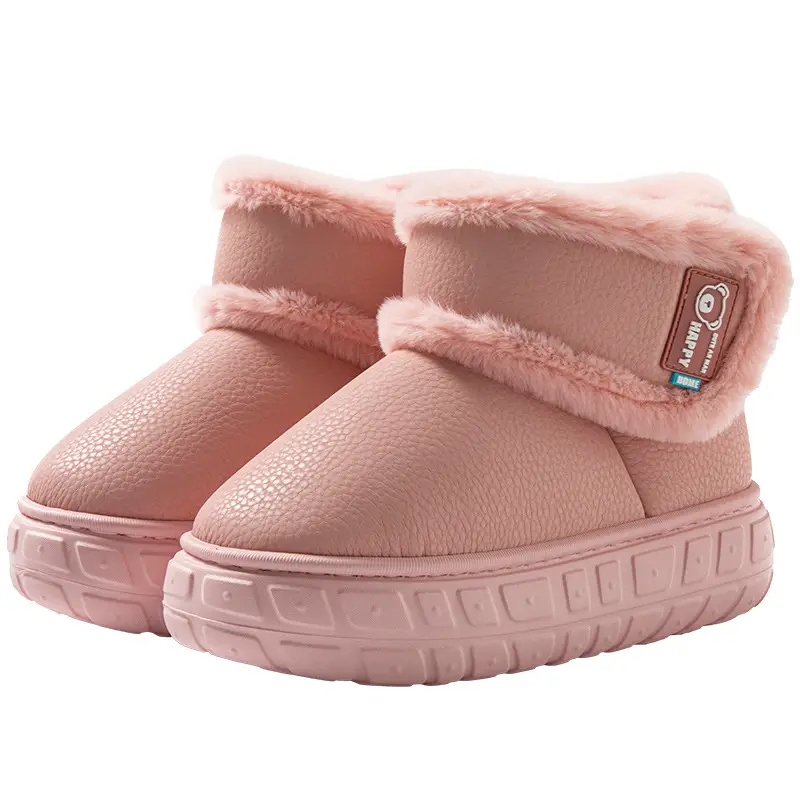 Snow Boots, Outdoor Waterproof Slippers with Heel, Women's Winter Home New Style Couple Thick-Soled Fleece-Lined Warm Cotton Shoes for Men