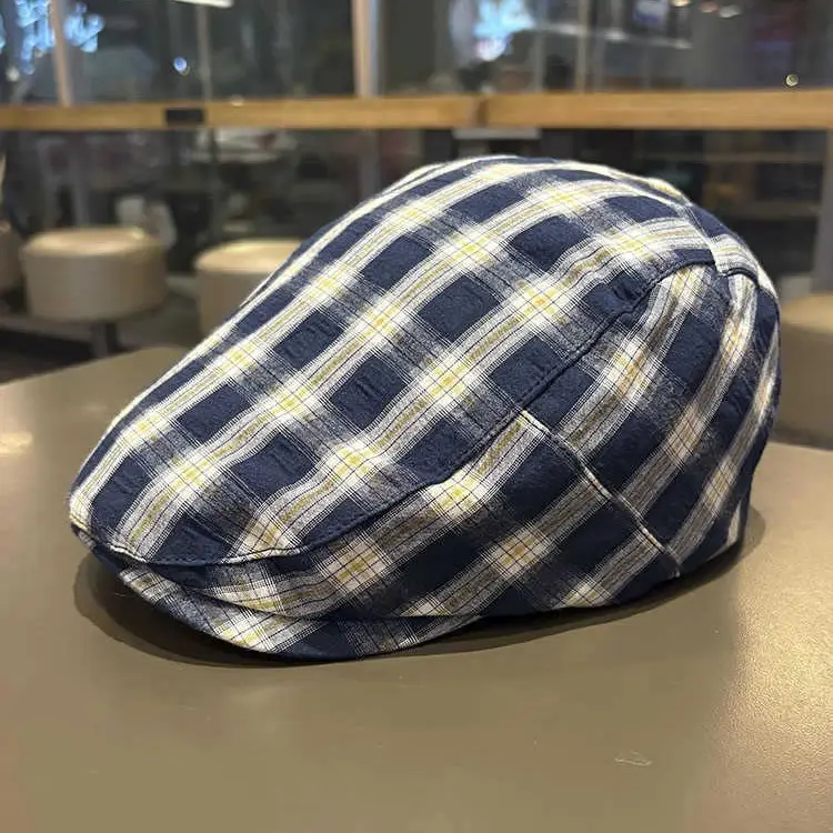 Japanese Plaid Cap for Women Retro Artistic Baseball Cap - Image 8