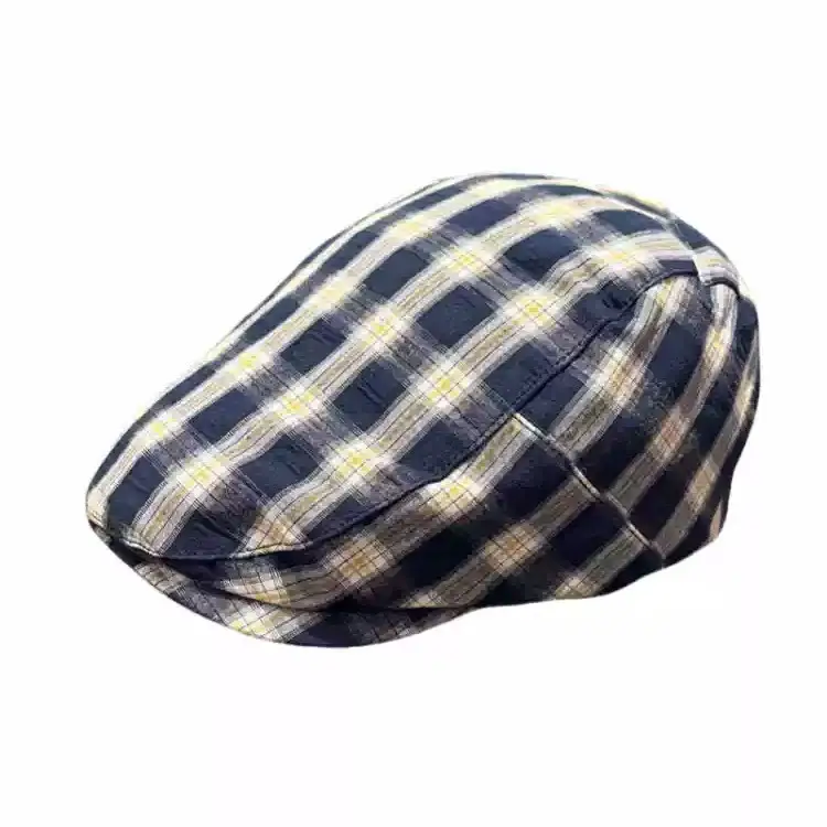 Japanese Plaid Cap for Women Retro Artistic Baseball Cap - Image 9
