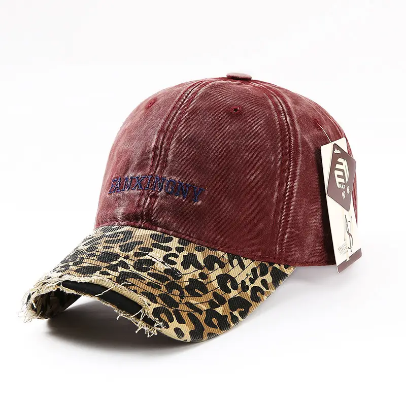 Vintage Leopard Print Baseball Cap for Women 2025