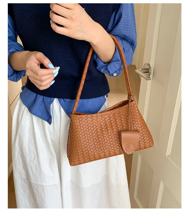 Retro Brown Textured Crossbody Bag for Women — feature 18